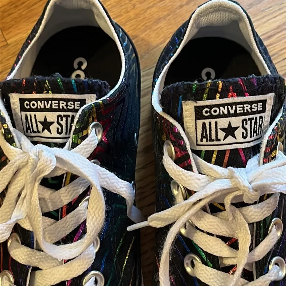Converse Chuck Taylor All Star Ox "All Of the Stars" Women Shoes Black-White- 7M - Picture 12 of 16
